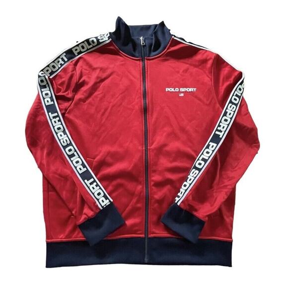 Ralph Lauren Polo Sport Performance Track Jacket Logo Red Large Men NWOT